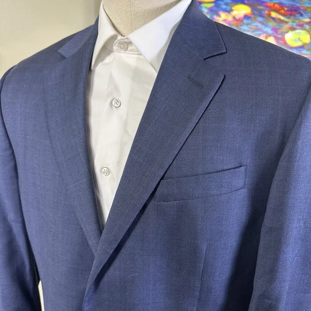 Michael Kors Men 42L sport coat blazer Wool Tone/Tone Glenn Plaid